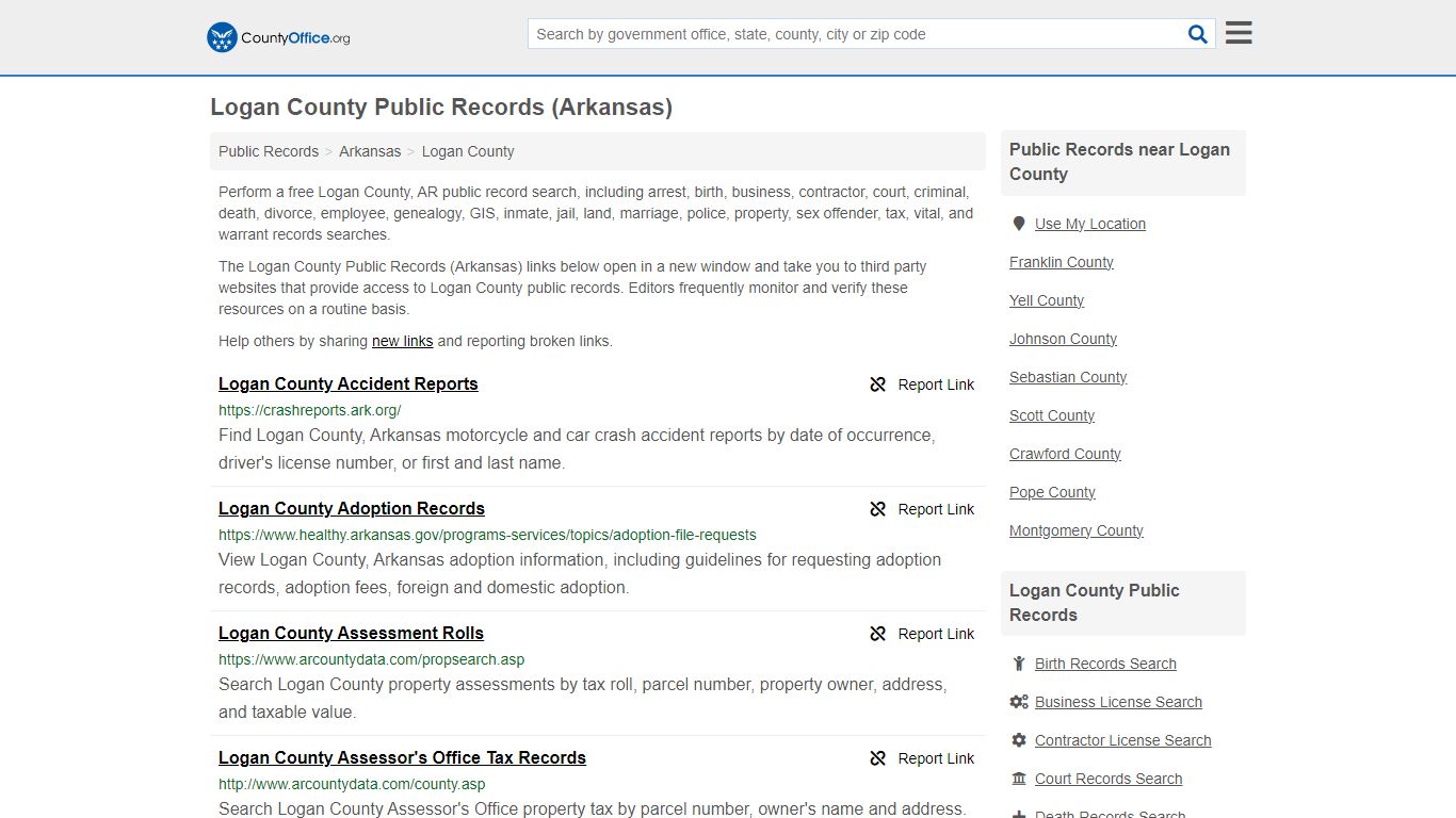 Logan County Public Records (Arkansas) - County Office